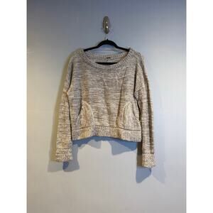 Free People Cropped Knit Sweater Gray XS